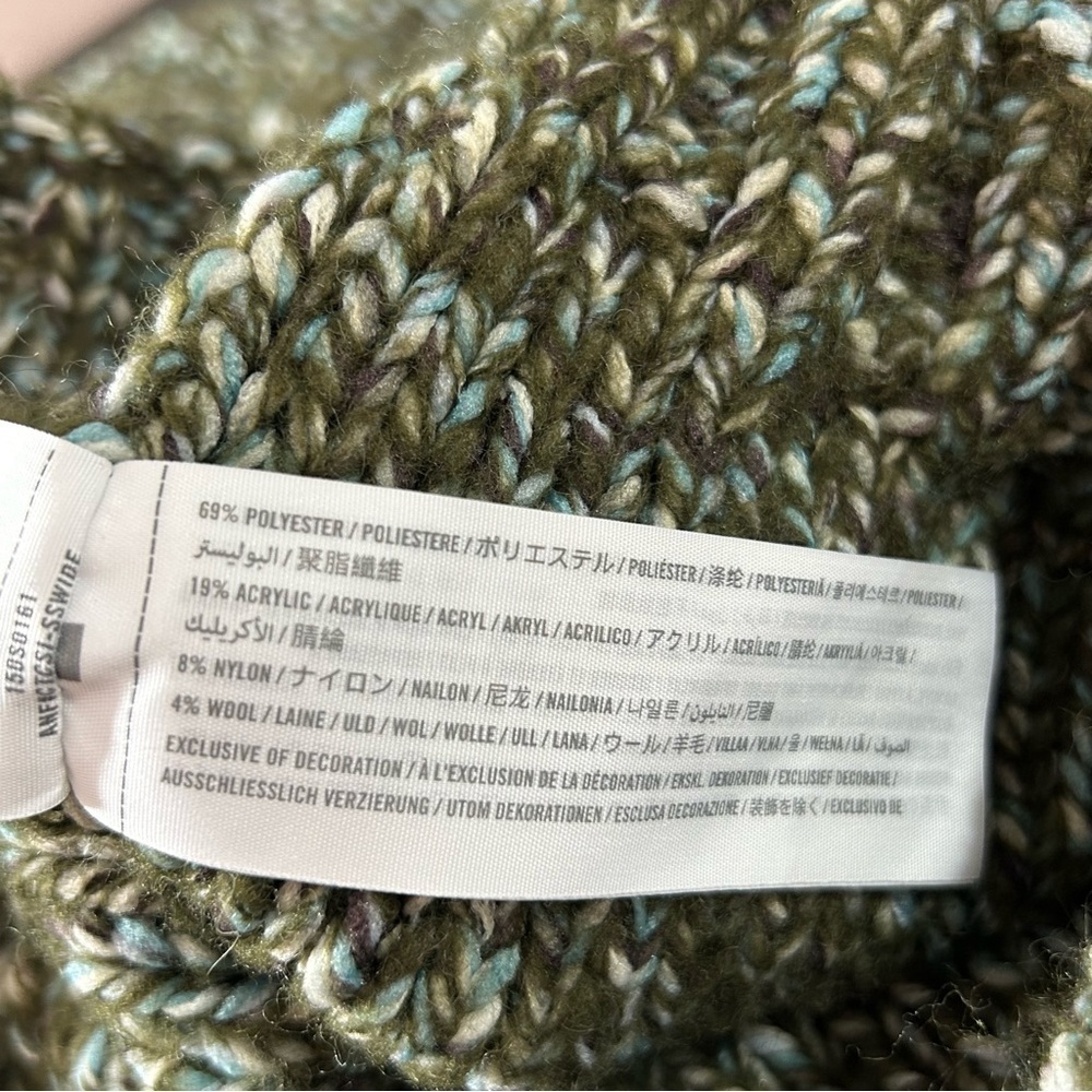 Abercrombie & Fitch Sweater Oversized Women's Green & Blue Marbled Size Medium - Picture 4 of 9